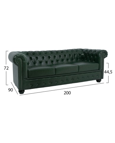 ΚΑΝΑΠΕΣ 3ΘΕΣΙΟΣ T.CHESTERFIELD HM3009.08 ΤΕΧΝΟΔΕΡΜΑ ΚΥΠΑΡΙΣΣΙ 208x90x73 εκ.