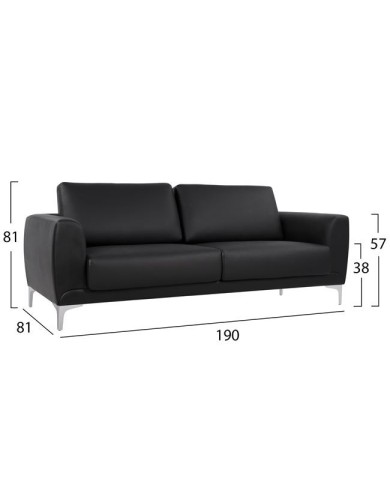 ΣΕΤ ΣΑΛΟΝΙΟΥ 2ΤΜΧ KENZIE ΜΕ ΜΑΥΡΟ PU HM11284.01