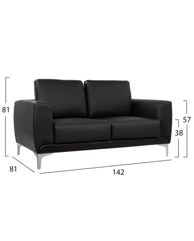 ΣΕΤ ΣΑΛΟΝΙΟΥ 2ΤΜΧ KENZIE ΜΕ ΜΑΥΡΟ PU HM11284.01