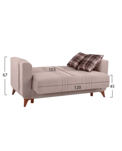 ΚΑΝΑΠΕΣ 2ΘΕΣΙΟΣ KRISTINA  HM3165.21 ΜΠΕΖ