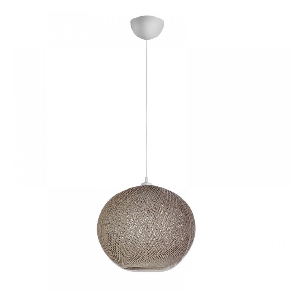 Φωτιστικό οροφής Gibson από σχοινί μονόφωνο Ε27 χρώμα μόκα άμμου 30x25x70εκ.