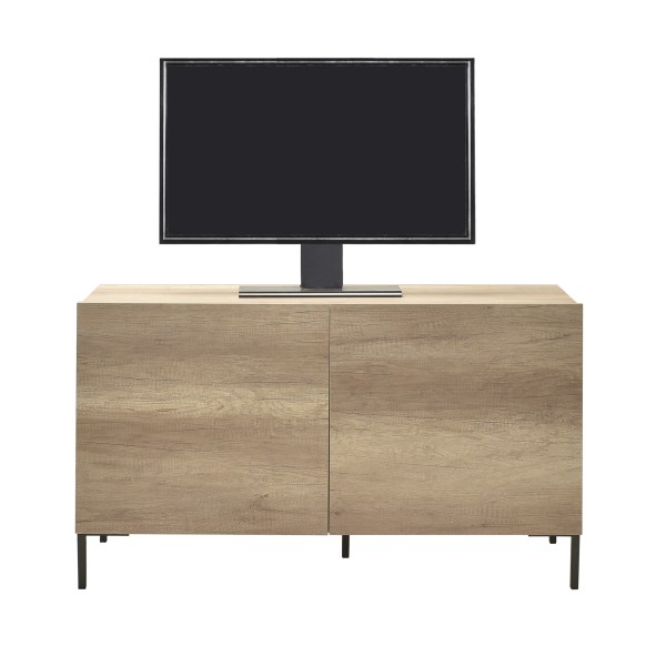 Έπιπλο τηλεόρασης ψηλό μπουφές σταχτι φυσικό με δυο ντουλάπια και ράφια TVC-722-TT-1 120x3x70εκ