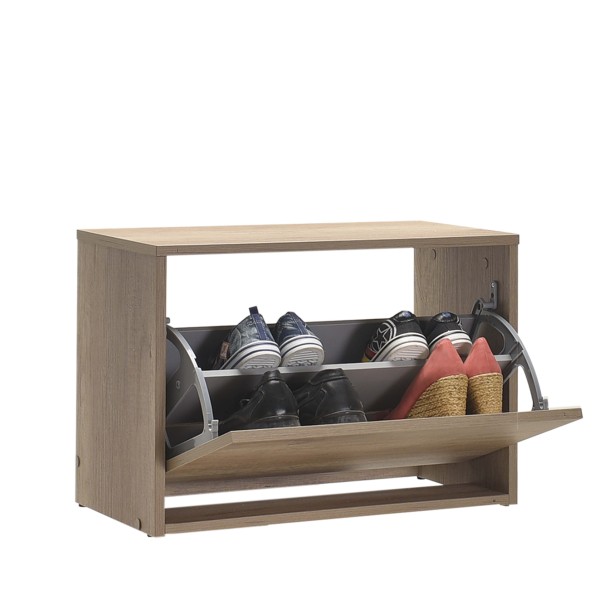 Παπουτσοθηκη ανακληνομενη σταχτί φυσικό πέντε ζευγαριών από μοριοσανίδες SHC-110-TT-1 60x30x42εκ