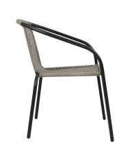 ΠΟΛΥΘΡΟΝΑ ΚΑΡΕΚΛΑ CAMEL HM5015.01 ΓΚΡΙ ΜΕΤΑΛΛΙΚΗ ΜΕ WICKER 48x48-53x72 εκ.