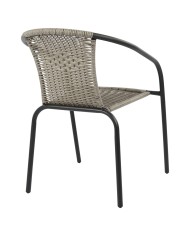 ΠΟΛΥΘΡΟΝΑ ΚΑΡΕΚΛΑ CAMEL HM5015.01 ΓΚΡΙ ΜΕΤΑΛΛΙΚΗ ΜΕ WICKER 48x48-53x72 εκ.