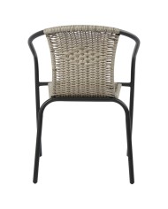 ΠΟΛΥΘΡΟΝΑ ΚΑΡΕΚΛΑ CAMEL HM5015.01 ΓΚΡΙ ΜΕΤΑΛΛΙΚΗ ΜΕ WICKER 48x48-53x72 εκ.