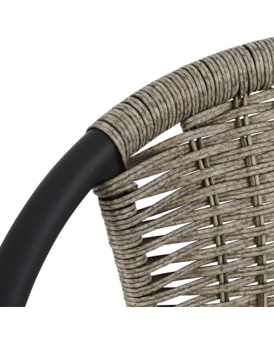 ΠΟΛΥΘΡΟΝΑ ΚΑΡΕΚΛΑ CAMEL HM5015.01 ΓΚΡΙ ΜΕΤΑΛΛΙΚΗ ΜΕ WICKER 48x48-53x72 εκ.