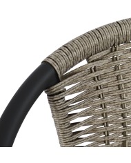 ΠΟΛΥΘΡΟΝΑ ΚΑΡΕΚΛΑ CAMEL HM5015.01 ΓΚΡΙ ΜΕΤΑΛΛΙΚΗ ΜΕ WICKER 48x48-53x72 εκ.