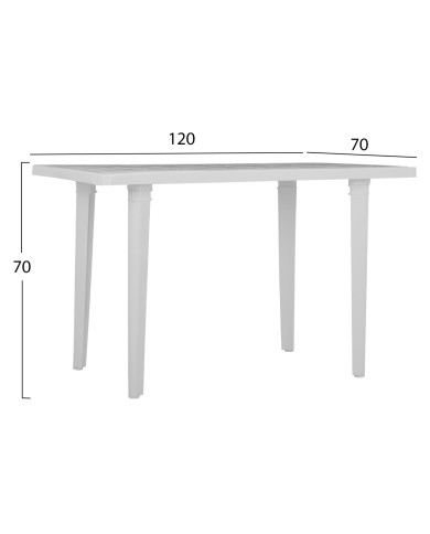 ΤΡΑΠΕΖΙ ΠΛΑΣΤΙΚΟ 70X120X70εκ. ΛΕΥΚΟ 303002034