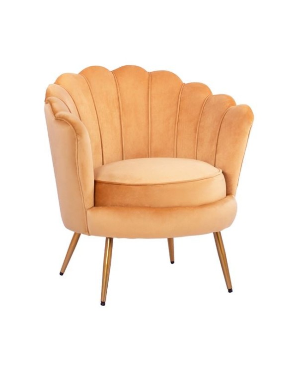 ΠΟΛΥΘΡΟΝΑ COQUILLE ΑΠΟ ΒΕΛΟΥΔΟ ΧΡΥΣΟ 80x78x85Υ εκ. HM8493.09
