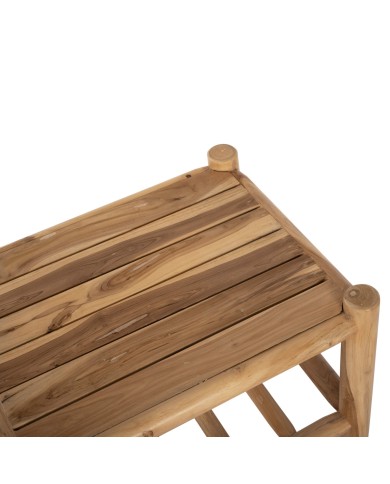 ΣΕΤ ΣΑΛΟΝΙ 4 ΤΜΧ HM9340 ΑΠΟ ΜΑΣΙΦ ΞΥΛΟ TEAK  ΦΥΣΙΚΟ - ΛΕΥΚΟ