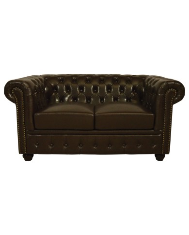 ΚΑΝΑΠΕΣ 2ΘΕΣΙΟΣ T.CHESTERFIELD HM3010.01 ΤΕΧΝΟΔΕΡΜΑ ΣΚΟΥΡΟ ΚΑΦΕ 155x90x73 εκ.