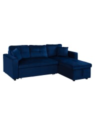ΚΑΝΑΠΕΣ ΓΩΝΙΑ ΚΡΕΒΑΤΙ WAYNE 224x147x85Υεκ. HM3028.18 ΒΕΛΟΥΔΟ ΜΠΛΕ