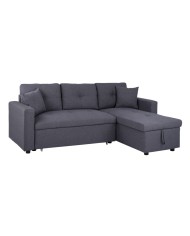 ΚΑΝΑΠΕΣ ΓΩΝΙΑ ΚΡΕΒΑΤΙ WAYNE 224x147x85Υεκ. HM3028.11 ΓΚΡΙ ΥΦΑΣΜΑ