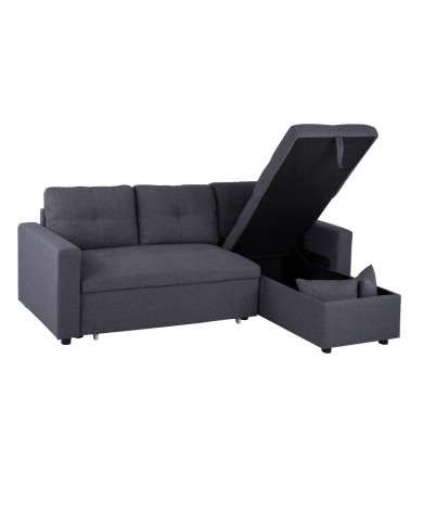ΚΑΝΑΠΕΣ ΓΩΝΙΑ ΚΡΕΒΑΤΙ WAYNE 224x147x85Υεκ. HM3028.11 ΓΚΡΙ ΥΦΑΣΜΑ