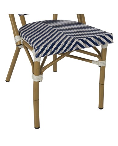 ΚΑΡΕΚΛΑ BAMBOO LOOK ΜΠΛΕ-ΛΕΥΚΟ HM5860.02 46x56x88Y εκ.