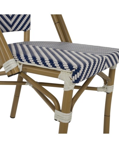 ΚΑΡΕΚΛΑ BAMBOO LOOK ΜΠΛΕ-ΛΕΥΚΟ HM5860.02 46x56x88Y εκ.