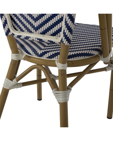 ΚΑΡΕΚΛΑ BAMBOO LOOK ΜΠΛΕ-ΛΕΥΚΟ HM5860.02 46x56x88Y εκ.