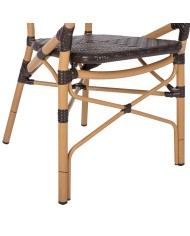 ΠΟΛΥΘΡΟΝΑ ΑΛΟΥΜΙΝΙΟΥ BAMBOO LOOK ΚΑΦΕ ΚΑΙ ΚΑΦΕ PE RATTAN HM5926.01 56x62x95Yεκ.