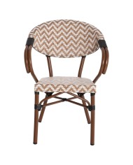 ΠΟΛΥΘΡΟΝΑ BAMBOO LOOK HM5861.03 ΚΑΦΕ-ΛΕΥΚΟ 56,5x56,5x82 εκ.