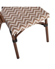 ΠΟΛΥΘΡΟΝΑ BAMBOO LOOK HM5861.03 ΚΑΦΕ-ΛΕΥΚΟ 56,5x56,5x82 εκ.