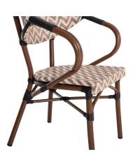 ΠΟΛΥΘΡΟΝΑ BAMBOO LOOK HM5861.03 ΚΑΦΕ-ΛΕΥΚΟ 56,5x56,5x82 εκ.