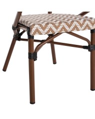 ΠΟΛΥΘΡΟΝΑ BAMBOO LOOK HM5861.03 ΚΑΦΕ-ΛΕΥΚΟ 56,5x56,5x82 εκ.