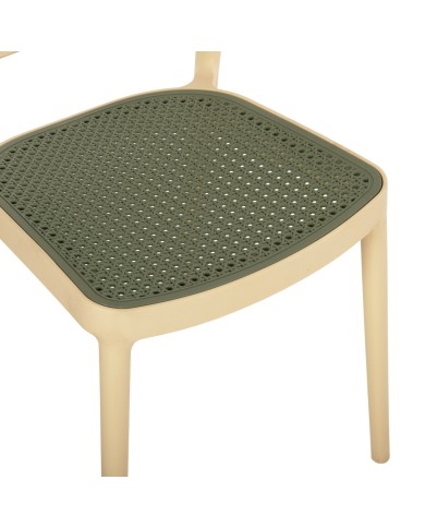 ΚΑΡΕΚΛΑ ΠΟΛΥΠΡΟΠΥΛΕΝΙΟΥ MEKO HM5934.04 ΜΠΕΖ ΜΕ OLIVE GREEN ΨΑΘΑ 41x49x102Υ εκ.