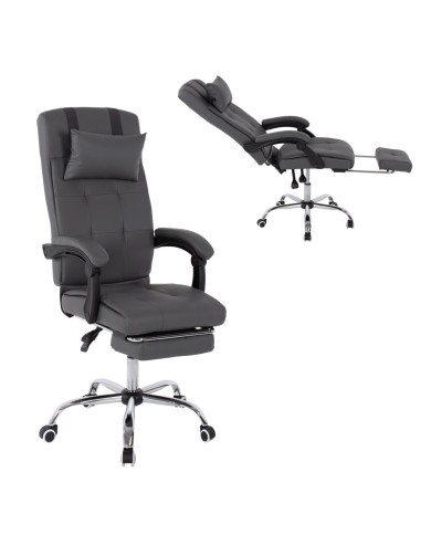 ΠΟΛΥΘΡΟΝΑ ΓΡΑΦΕΙΟΥ ΔΙΕΥΘΥΝΤΙΚΗ ΓΚΡΙ HM1057.20 ΜΕ ΠΤΥΣΣΟΜΕΝΟ ΥΠΟΠΟΔΙΟ 58x71x128Y εκ.