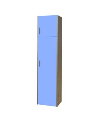 Μονόφυλλη ντουλάπα με πατάρι 48cm δρυς-σιέλ