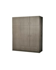 Ντουλάπα τρίφυλλη με πατάρι 150x240x60 σταχτί