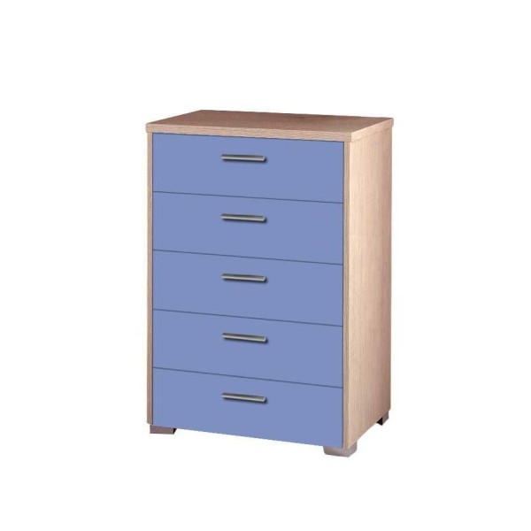 Συρταριέρα παιδική 5 συρτ. 60cm δρυς-σιέλ