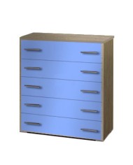 Συρταριέρα παιδική 5 συρτ. 80cm δρυς-σιέλ