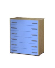 Συρταριέρα παιδική 6 συρτ. 90cm δρυς-σιέλ