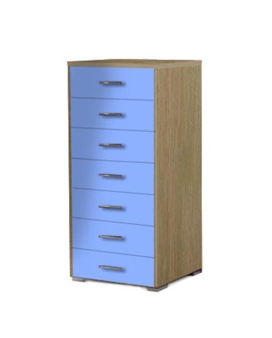 Συρταριέρα παιδική 7 συρτ.60cm δρυς-σιέλ