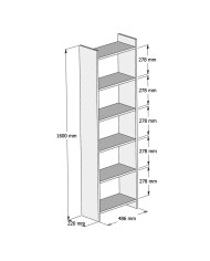 ΒΙΒΛΙΟΘΗΚΗ CLASSIKER HM9226.11 ΜΕΛΑΜΙΝΗΣ ΛΕΥΚH 48,5x22x160Υεκ.