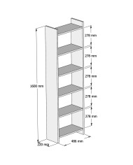 ΒΙΒΛΙΟΘΗΚΗ CLASSIKER HM9226.13 ΜΕΛΑΜΙΝΗΣ ΓΚΡΙ-ΛΕΥΚΟ 48,5x22x160Υεκ.