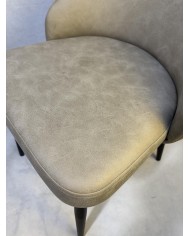 Καρέκλα για καφετερία επαγγελματική με ψηλή πλάτη Remis καπουτσίνο αλέκιαστο ύφασμα μεταλλικά πόδια 49x61x91εκ
