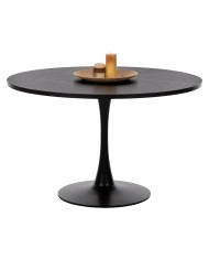 ΤΡΑΠΕΖΙ ΤΡΑΠΕΖΑΡΙΑΣ ROLLO HM9422.02 ΣΤΡΟΓΓΥΛΟ BLACK MARBLE Φ120x74Yεκ.