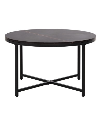 ΤΡΑΠΕΖΙ ΣΑΛΟΝΙΟΥ HM9420.03 BLACK MARBLE ΜΕΛΑΜΙΝΗ-ΜΑΥΡΗ ΜΕΤΑΛΛΙΚΗ ΒΑΣΗ Φ80x48,5Yεκ.