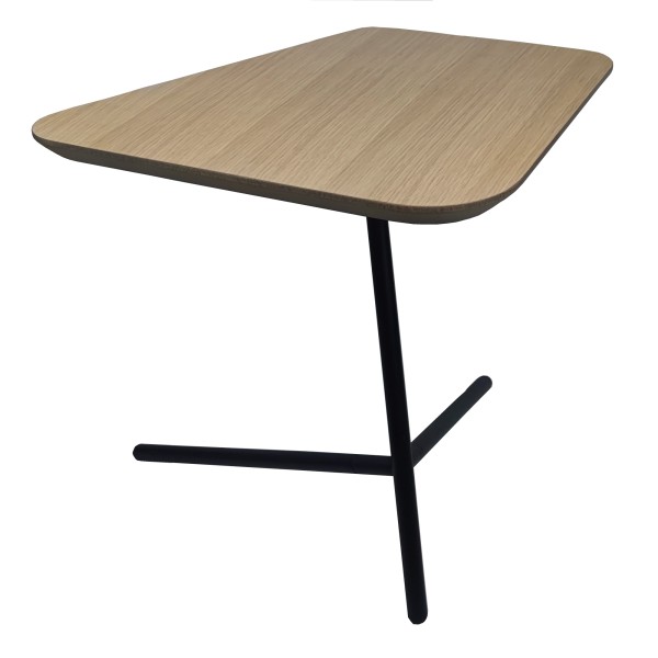 Τραπέζι σαλονιού βοηθητικό φυσικό χρώμα mdf ξύλο με μεταλλικά πόδια 44x40x45εκ