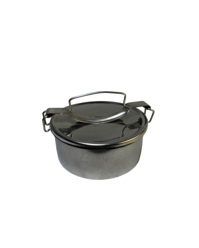 Δοχείο Φαγητού Inox ανοξείδωτο Ασημί με χειρολαβή και 2 κλεισίματα ασφαλείας 13x5,5εκ