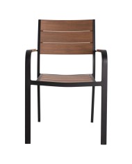 ΠΟΛΥΘΡΟΝΑ ΑΛΟΥΜΙΝΙΟΥ SAGA ΜΑΥΡΗ ΜΕ POLYWOOD HM5127.03 56x55x85,5Yεκ.