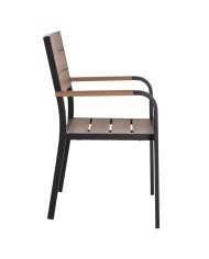ΠΟΛΥΘΡΟΝΑ ΑΛΟΥΜΙΝΙΟΥ SAGA ΜΑΥΡΗ ΜΕ POLYWOOD HM5127.03 56x55x85,5Yεκ.