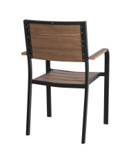 ΠΟΛΥΘΡΟΝΑ ΑΛΟΥΜΙΝΙΟΥ SAGA ΜΑΥΡΗ ΜΕ POLYWOOD HM5127.03 56x55x85,5Yεκ.