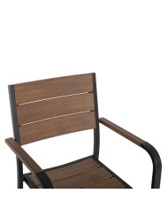 ΠΟΛΥΘΡΟΝΑ ΑΛΟΥΜΙΝΙΟΥ SAGA ΜΑΥΡΗ ΜΕ POLYWOOD HM5127.03 56x55x85,5Yεκ.