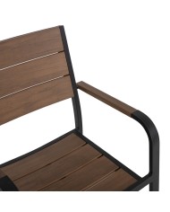 ΠΟΛΥΘΡΟΝΑ ΑΛΟΥΜΙΝΙΟΥ SAGA ΜΑΥΡΗ ΜΕ POLYWOOD HM5127.03 56x55x85,5Yεκ.