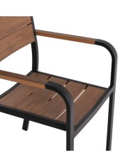 ΠΟΛΥΘΡΟΝΑ ΑΛΟΥΜΙΝΙΟΥ SAGA ΜΑΥΡΗ ΜΕ POLYWOOD HM5127.03 56x55x85,5Yεκ.