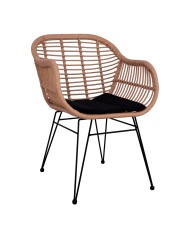 ΠΟΛΥΘΡΟΝΑ ΜΕ ΜΑΞΙΛΑΡΙ ΜΕΤΑΛΛΙΚΗ ALLEGRA HM5450.21 ΜΕ WICKER ΜΠΕΖ 57,5x60x82Υ εκ.