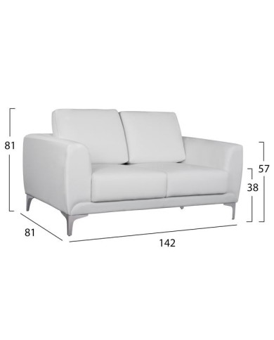 ΣΕΤ ΣΑΛΟΝΙΟΥ 2ΤΜΧ KENZIE ΜΕ ΛΕΥΚΟ PU HM11284.02